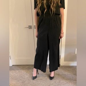 Aritzia Wilfred Black Wide Leg Dress Pants